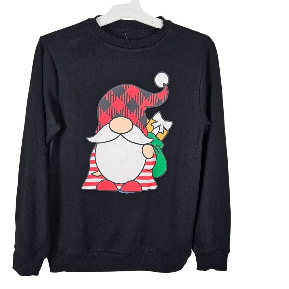 Christmas Womens Gnome Holiday Womens Sweater Black Size XS Festive Cozy Warm